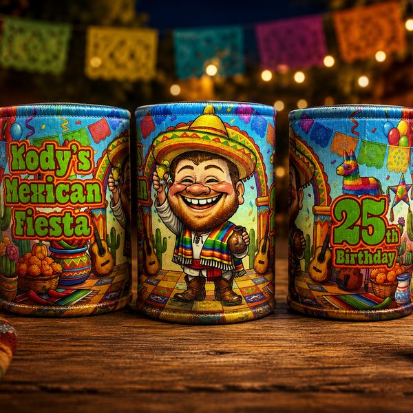 Mexican fiesta caricature stubby coolers from The Character Collection