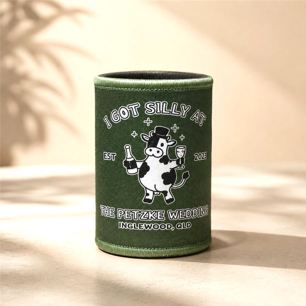 Farm wedding stubby holders